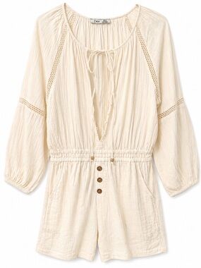 Boho Cream Romper – Lace Detail (NWT)